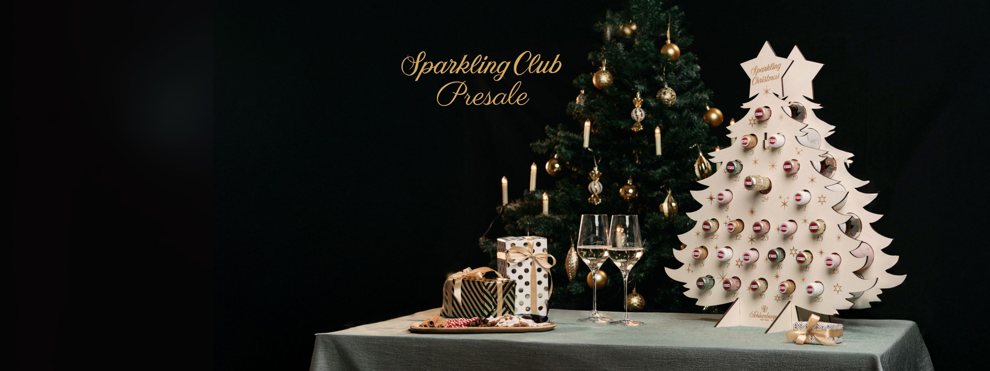 Schlumberger Adventkalender mit 24 Stück Schlumberger Flaschen im Presale