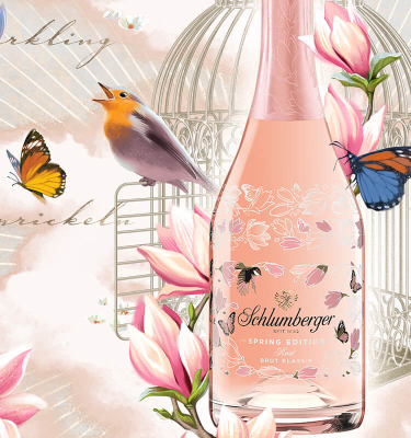 Sparkling Spring Welt mit Rosé Spring Edition, Blumen, Vögel, Schmetterlingen, Mobile