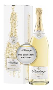 Schlumberger Sparkling Brut Klassik 3 Liter Flasche in Geschenkverpackung mit personalisierbarem Etikett 