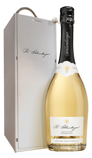 Schlumberger Grosse Reserve Chardonnay Brut 0,75 Liter Flasche in Holzkiste