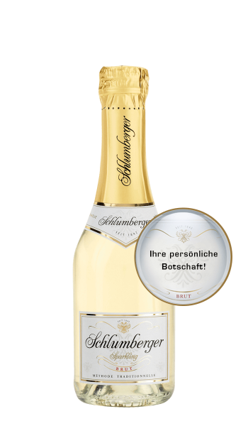 Schlumberger Sparkling Brut 0,2 Liter Flasche personalisierbar mit Botschaft