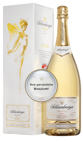 Schlumberger Sparkling Brut Klassik 1,5 Liter Flasche in Geschenkverpackung mit personalisierbarem Etikett