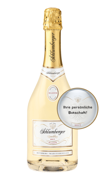 Schlumberger Sparkling Brut Klassik 0,75 L Flasche mit personalisiertem Etikett