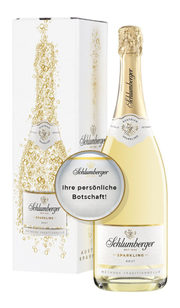 Schlumberger Sparkling Brut Klassik 1,5 Liter Flasche in Geschenkverpackung mit personalisierbarem Etikett