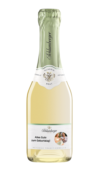 Bio Grüner Veltliner Brut Personalisierbar 0,2L personalisiert mit Schrift & Bild geradlinig