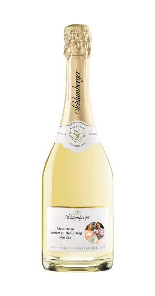 Schlumberger Sparkling personalisiert mit geradliniger Schrift und Bild