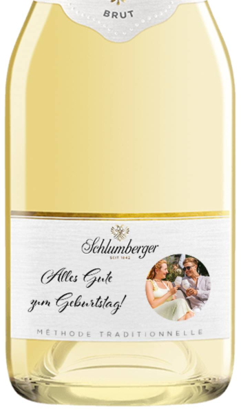 Sparkling 0,2L personalisiert Bild & Schrift geschwungen - Detailansicht