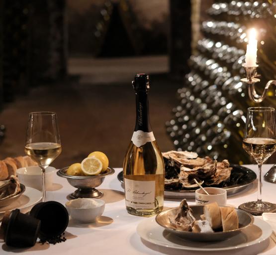 Schlumberger Grosse Reserve Chardonnay Brut 750ml beim exklusiven Dinner in den Schlumberger Kellerwelten