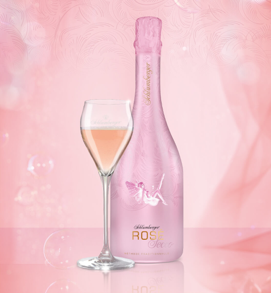 Schlumberger Rosé Secco mit Sektglas Exklusiv