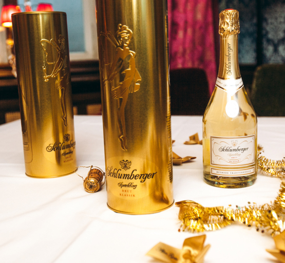 Schlumberger Sparkling Brut Klassik 750ml in der edlen Golddose Geschenkverpackung