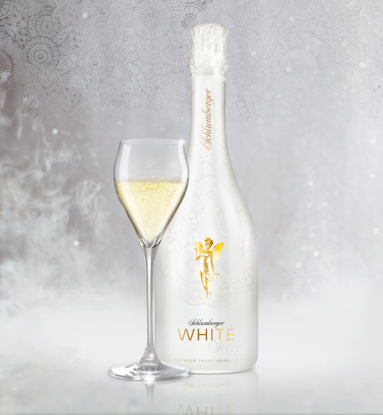 Schlumberger White Secco mit Sektglas Exklusiv