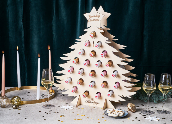 Schlumberger Adventskalender gefüllt mit 24 Flaschen Schlumberger 0,2L secco