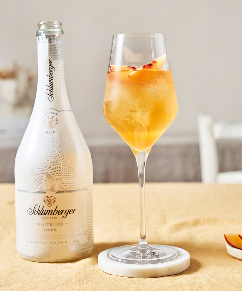 Rezeptbild: Metaxa Pfirsich Spritz