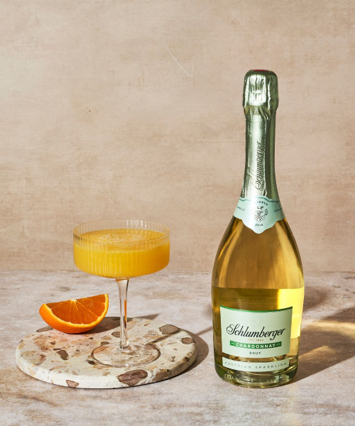 Margarita Mimosa Drink in einer Champagnerschale