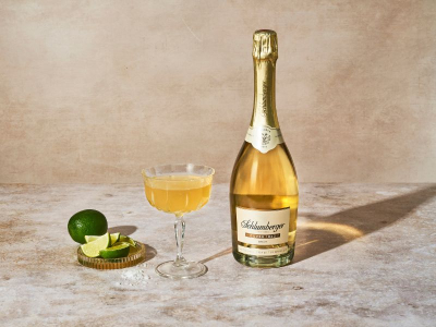 Sparkling Tommy's Margarita in Chamapgner Schale