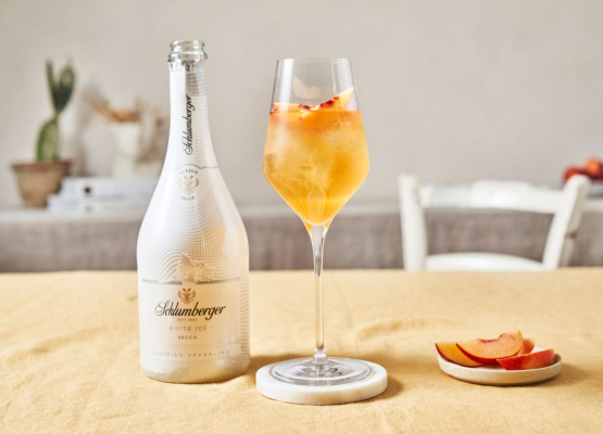 Schlumberger Metaxa Pfirsich Spritzer mit Schlumberger White Ice Secco